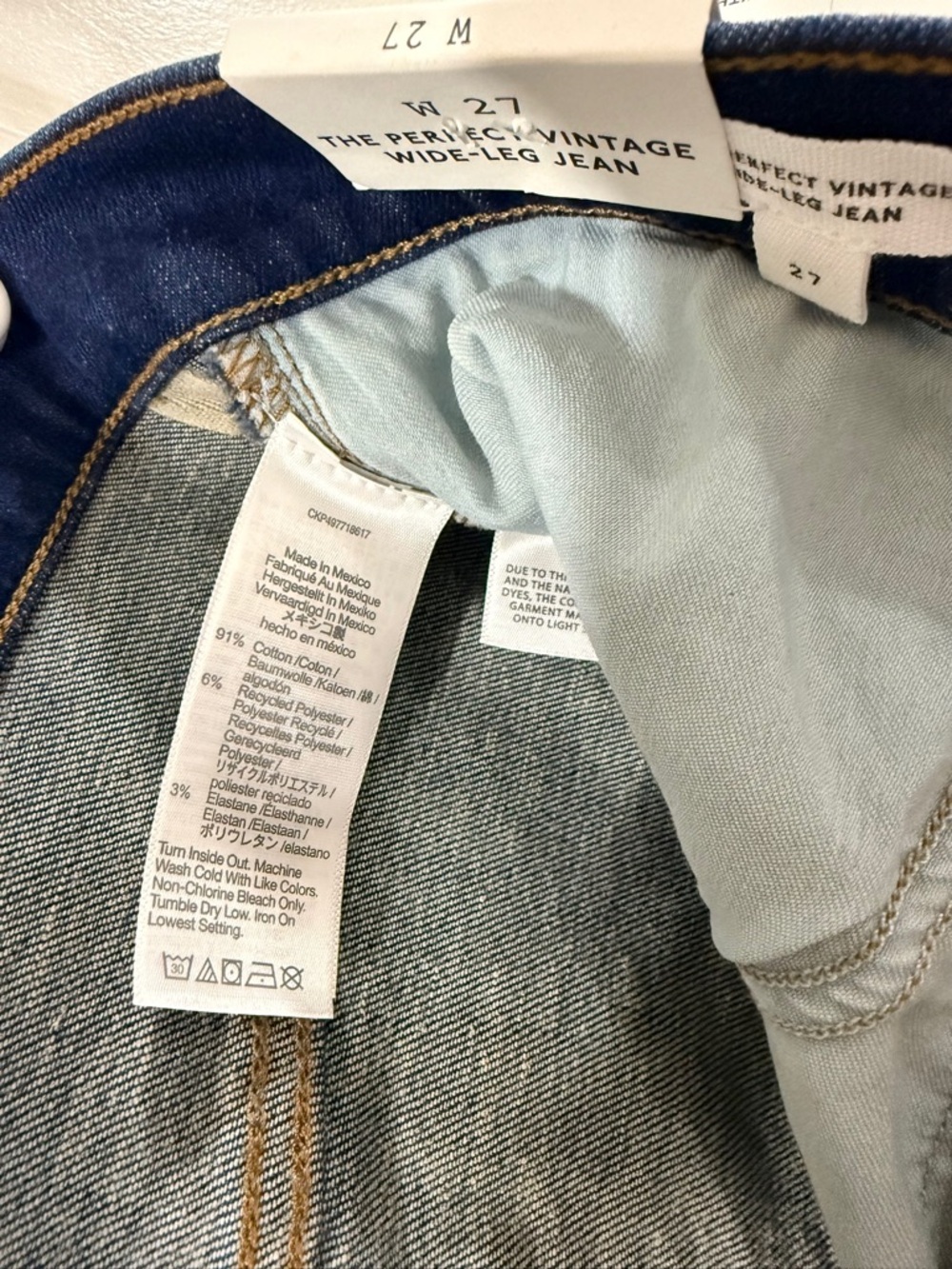Madewell Perfect Vintage Wide Leg Jeans 27 Harvey Wash High Rise Stretch - Picture 10 of 13